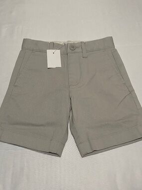 NWT Crewcuts Boys Gramercy Flex Chino Shorts Size 4 Stone Gray